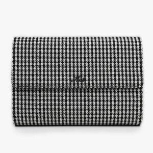 KRUK Black Pepita with Black Suede Interior 8 Watch Travel Storage Case Roll